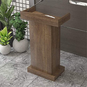 None Lectern Podium Desk with Drawer (Natural)