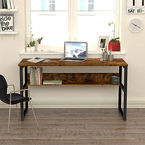 GXK 55 Computer Desk Table Workstation Home Office Student Dorm Laptop Study w/Shelf
