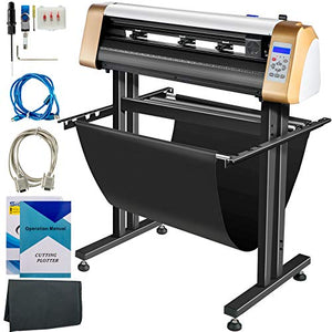 VEVOR Vinyl Cutter Machine, 720mm Cutting Plotter, Automatic Camera Contour Cutting 28 Plotter Printer with Servo Motor & Stand Vinyl Cutting Machine Adjustable Force and Speed for Sign Making