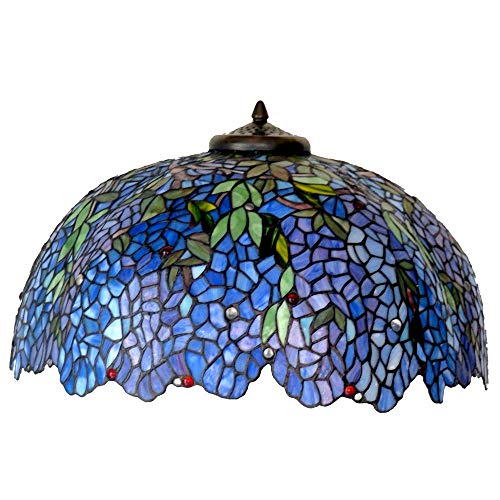 HT Tiffany Style Wisteria Floor Lamp 65" Tall Handmade Stained Glass Shade