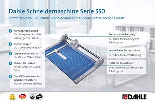 Dahle A4 Professional Trimmer 360mm Cutting Length/ 2mm Cutting Capacity - Blue