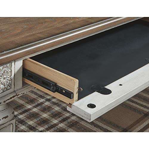 Signature Design by Ashley H743-34 Realyn Home Office Desk, White/Brown