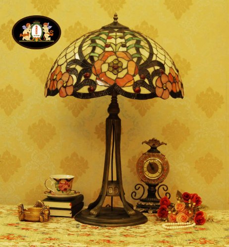 Tiffany Europaische retro style hand-painted stained glass table lamp