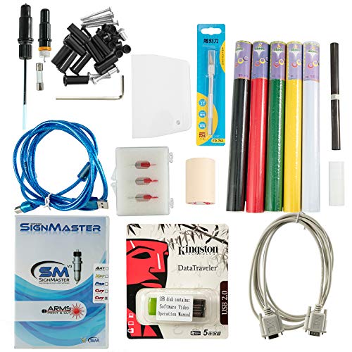 VEVOR Vinyl Cutter 34Inch Bundle, Vinyl Cutter Machine Manual Vinyl Printer LCD Display Plotter Cutter Sign Cutting with Signmaster Software for Design and Cut,with Supplies, Tools PC ONLY