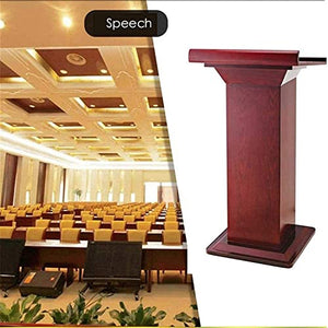 None Standing Lectern Podium Solid Wood Host Reception Desk