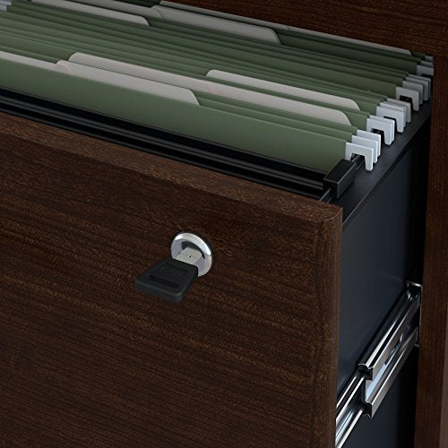 Bush Business Furniture SRC005MRRSU Series C 72W Right Handed Bow Front U Shaped Desk with Hutch and Storage, Mocha Cherry