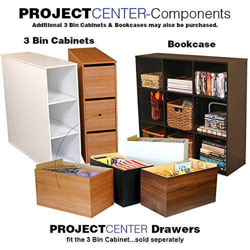 Venture Horizon Project Center Desk with 2-3 Bin Cabinets-Walnut