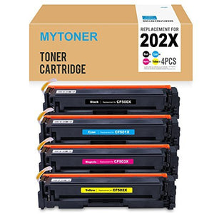MYTONER Compatible Toner Cartridge Replacement for HP 202X 202A Use in HP LaserJet Pro M281fdw M254dw M281dw M281cdw M280nw Printer (CF500X CF501X CF502X CF503X)