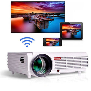 Gzunelic 4200 lumens Android WiFi 1080p Video Projector LCD LED Full HD Theater Bluetooth Proyector Wireless Mirror to Smart Phones by Airplay or Miracast 2 HDMI 2USB Ethernet Ports Ideal for Home