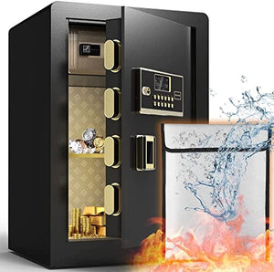 VrixTT Safe Box Fireproof Waterproof, 2.2 Cubic Feet Solid Alloy Steel Safe with Waterproof Bag, Electronic Digital Safe Box for Protect Jewelry, Valuables