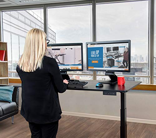 Stand Steady 60" Electric Tranzendesk Standing Desk | Height Adjustable Sit to Stand Up Desk | Perfect for Offices and Schools! (Black / 59" x 29.5")