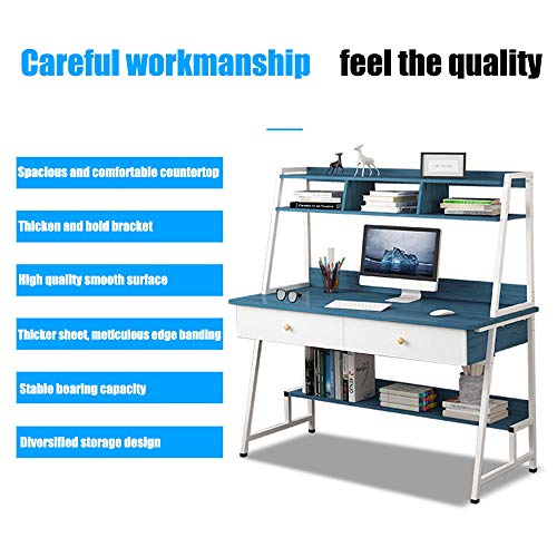 DIANAR Computer Desk with Storage Shelf Studying Writing Gaming Laptop Table Small Home Office Desks Desk Computer Desk with Drawers for Small Spaces Home Office Workstation