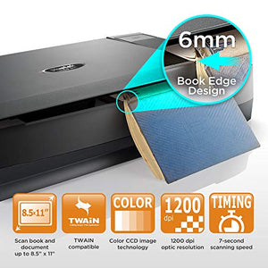 Plustek CCD Flatbed Book Scanner eBookScan 3800 - Bundle eBookScan Easy Convert Book to Digital, Support Multi-Language OCR