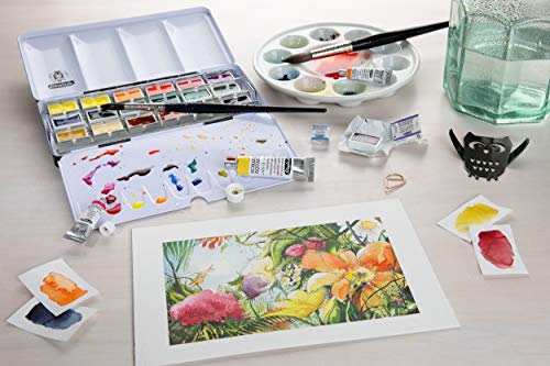 Schmincke Horadam Aquarell Full-Pan Paint Metal Set, Set of 24 Colors (74324097)