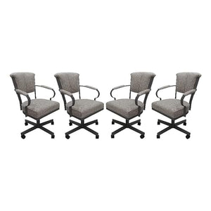 Tobias Designs Inc. Set of 4 Miami Swivel Metal Caster Chairs on Reading Base