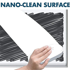 Quartet Whiteboard/Dry Erase Board, Magnetic, 6'x4', Fusion Nano-Clean, Silver Aluminum Frame (NA7248F)