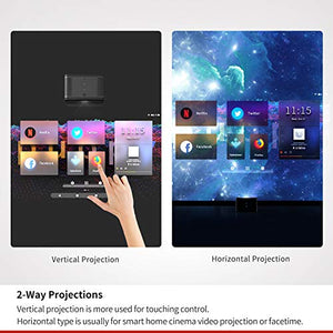 Portable Ultra-Short-Throw Smart Projector - Puppy Cube Mini Interactive Touchscreen Projector, 4K HDR, Auto-focus, DLP, Wi-Fi & Bluetooth, 23-100" Picture, HDMI/USB, Android, Home Theater Projectors