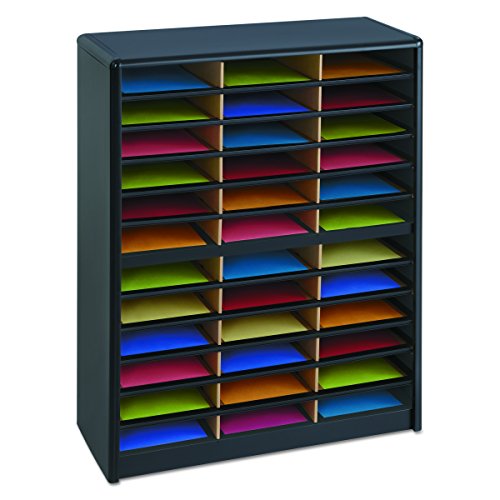 Safco Products 7121BL Value Sorter Literature Organizer, 36 Compartment, Black