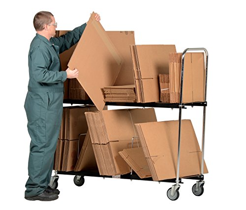 Vestil CTC-1856-B Steel Carton Cart, 2 Tiers, Black, 400-lb. Load Capacity, 59-1/8" x 19-13/16" x 56-1/2"