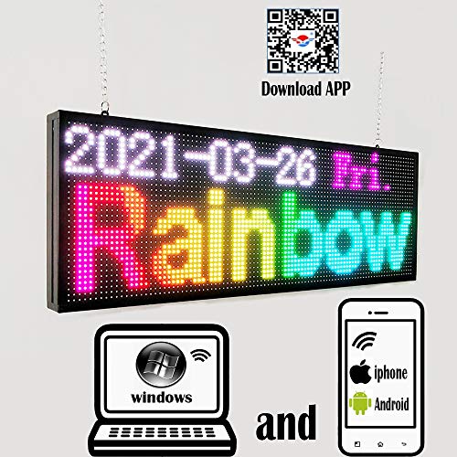 CX Outdoor Scrolling Led Display sign WiFi Programmable Full Color High Brightness LED Advertising Sign Board (39"x14"x2.2")