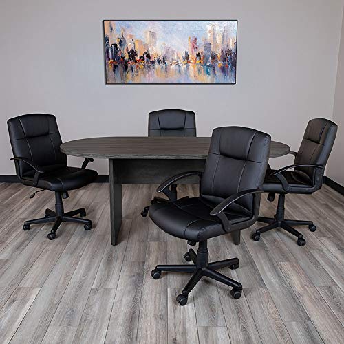 Flash Furniture 6 Foot Oval Conference Table in Rustic Gray