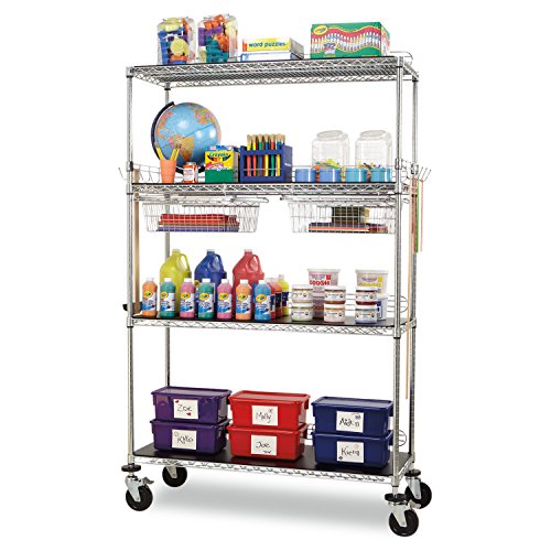Alera ALESW59BS48SR Wire Shelving Back Support, 48" Wide, Silver (Pack of 2 Supports)