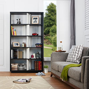 ioHOMES Davies Modern Bookcase/Display Shelf, Black/White