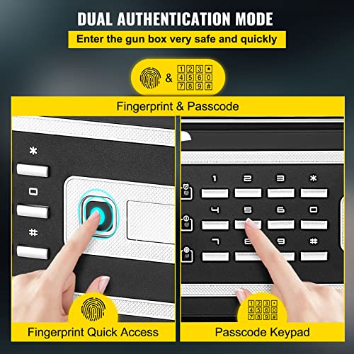 VEVOR Security Safe 1.7 Cubic Feet Electronic Safe with Fingerprint Lock 48L Digital Safe Box with Two Override Keys Fireproof Safe Carbon Steel for Home Hotel Restaurant and Office