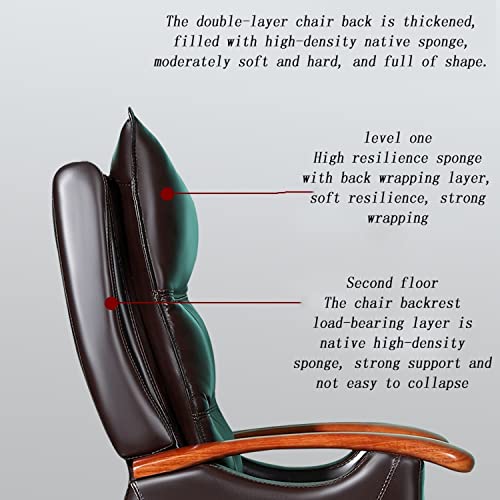 inBEKEA High Backrest Leather Executive Office Chair with Footrest, 145° Reclining, Brown/Black