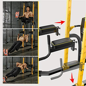 WE&ZHE Pull Up Bars Power Tower, Workout Dip Station Pull Up Tower Multi-Function Pull Up Dip Stand Chin Up Home Strength Training Equipment