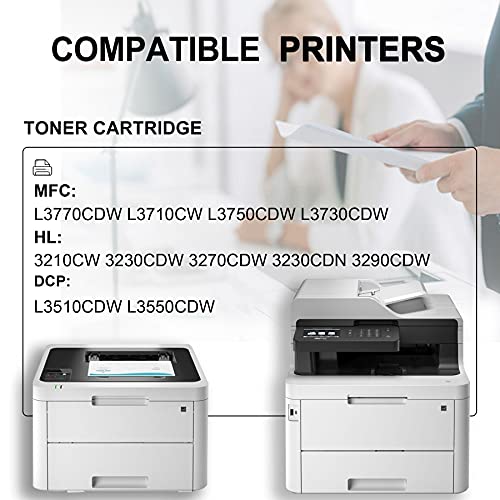 6 Pack (2C+2M+2Y) Toner Compatible TN223 TN-223 TN223C TN223M TN223Y Toner Cartridge Replacement for Brother MFC 3770CDW L3710CW L3750CDW HL 3210CW 3270CDW 3230CD 3290CDW DCP L3510CDW L3550CDW Printer