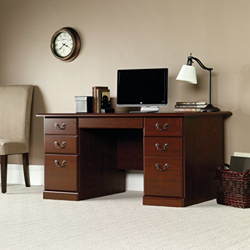Sauder 109830 Heritage Hill Desk, L: 59.45" x W: 29.53" x H: 29.25", Classic Cherry finish