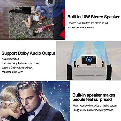 Video Bluetooth Projector WiFi Wireless Max 200", 4200 Lumen LED LCD Dispaly, Support Full HD 1080p 720p HDMI VGA USB AV, Home Cinema Theater Multimedia Smart Projector Built-in 10W Speaker