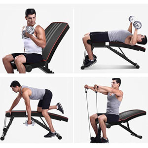DLWDMRV Fitness multifunctional dumbbell bench Adjustable Weight Bench Press, Utility Barbell Lifting Press Exercise Foldable Workout Bench for Home Strength Training Multi-Function Flat Incline Decli