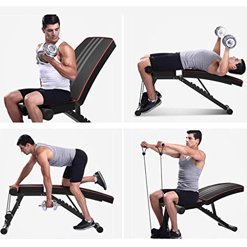 DLWDMRV Fitness multifunctional dumbbell bench Adjustable Weight Bench Press, Utility Barbell Lifting Press Exercise Foldable Workout Bench for Home Strength Training Multi-Function Flat Incline Decli