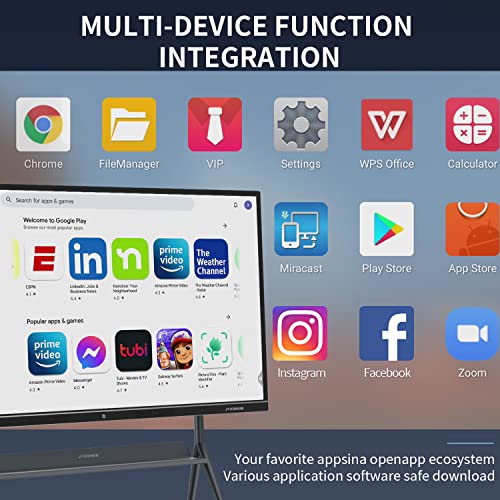 JYXOIHUB 75" 4K UHD Interactive Smart Whiteboard with Touchscreen Display