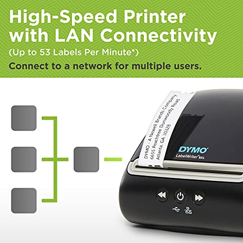 DYMO LabelWriter 5XL Label Printer, Automatic Label Recognition, Prints Extra-Wide Shipping Labels (UPS, FedEx, USPS) from Amazon, eBay, Etsy, Poshmark, and More, Perfect for eCommerce Sellers