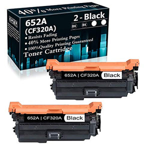 2 Black Cartridge 652A CF320A Remanufactured Toner Cartridge Replacement for HP Color Laserjet Enterprise M680z M651n M651dn M651xh MFP M680dn M680f Printer Ink Cartridge