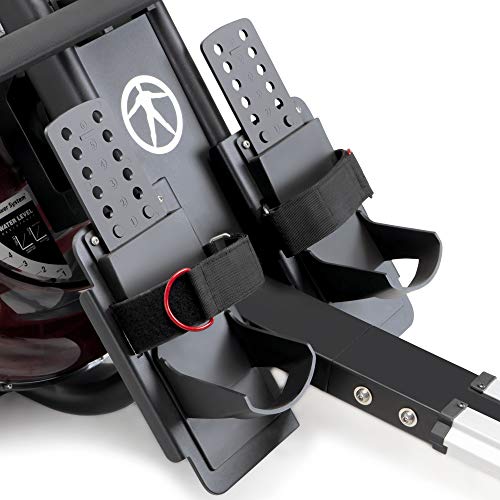 Marcy Pro Water Resistance Rower Rowing Machine for Home Gym LCD Monitor Tracks Time Distance Strokes and Calories NS-6023RW, Black/red/Silver