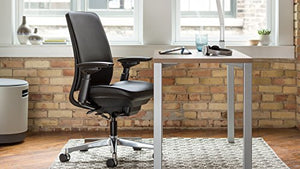 Steelcase Amia Task Chair: Platinum Frame/Base - 4 Way Adjustable Arms - Standard Carpet Casters