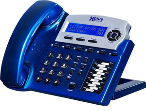 X16 Small Office Phone System with 4 Vivid Blue X16 Telephones - Auto Attendant, Voicemail, Caller ID, Paging & Intercom