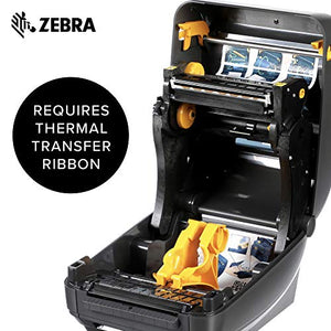 Zebra - ZD500t Thermal Transfer Desktop Printer for Labels and Barcodes - Print Width 4 in - 203 dpi - Interface: Wifi, Bluetooth, Ethernet, Serial, Parallel, USB - ZD50042-T01A00FZ