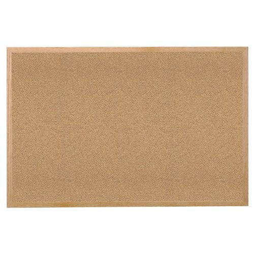 Ghent 48.5" x 60.5" Wood Frame Natural Cork Bulletin Board, Made in The USA