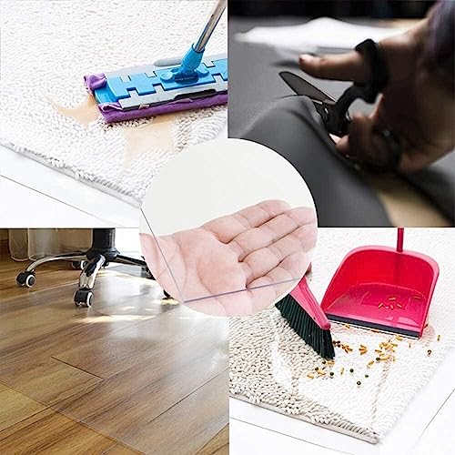 PHONME Clear Wood Floor Protector Mat, Transparent Carpet Chair Desk Mat, 1.5mm Waterproof Skid-Resistant (140 * 200cm)
