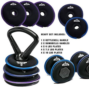 Hyperwear SoftBell Home Gym Dumbbell Kettlebell Combo Set Strength Training (Light Combo)