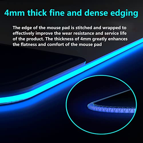 Fast Wireless Charger Mouse Pad - 15W Wireless Charging Keyboard Pad - Mobile Phone Wireless Charging RGB High-Sensitivity Gaming Mouse Pad - Extended Mouse Mat - Desk Pad Mat - Desktop Mat (A)