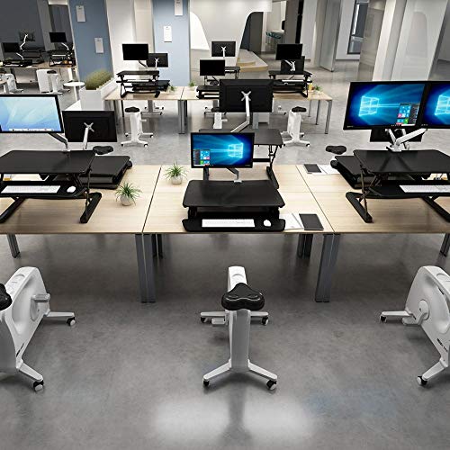 Flexispot Stand up Desk Riser with Under Desk Bike Sit Stand Move Total Solution
