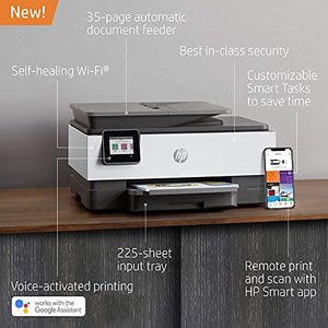 HP OfficeJet 8022 Wireless All-in-One Color Inkjet Printer, Scan, Copy and Fax, 3UC65A (Renewed)