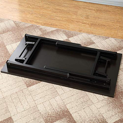 Need Computer Desk Office Desk 47 inches Folding Table with BIFMA Certification Computer Table Workstation No Install Needed, Black Brown