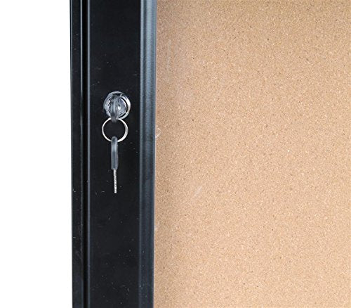 Displays2go Enclosed Message Board with Locking Swing-Open Door, LED Light and Rubber Gasket - Black, Powder-Coated Aluminum (ODMBIL5227)